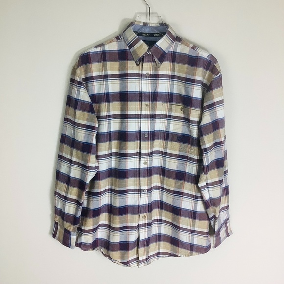 Twenty X Wrangler Men's Plaid Logo Long Sleeve Shirt M - Picture 4 of 15